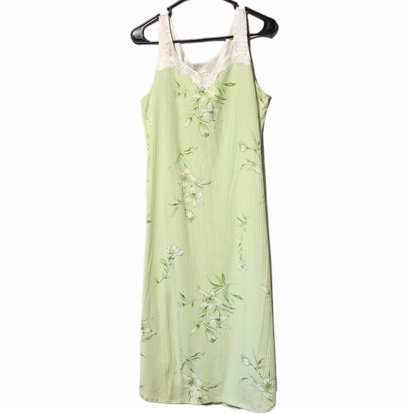 Secret Treasures Green Floral Sleeveless Nightgown Size L - Picture 3 of 9